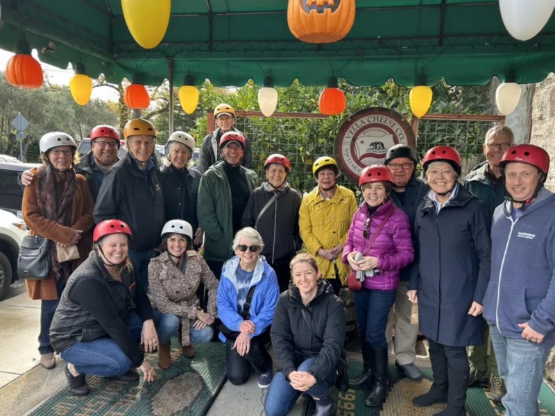 Pushpak guests riding electric trikes